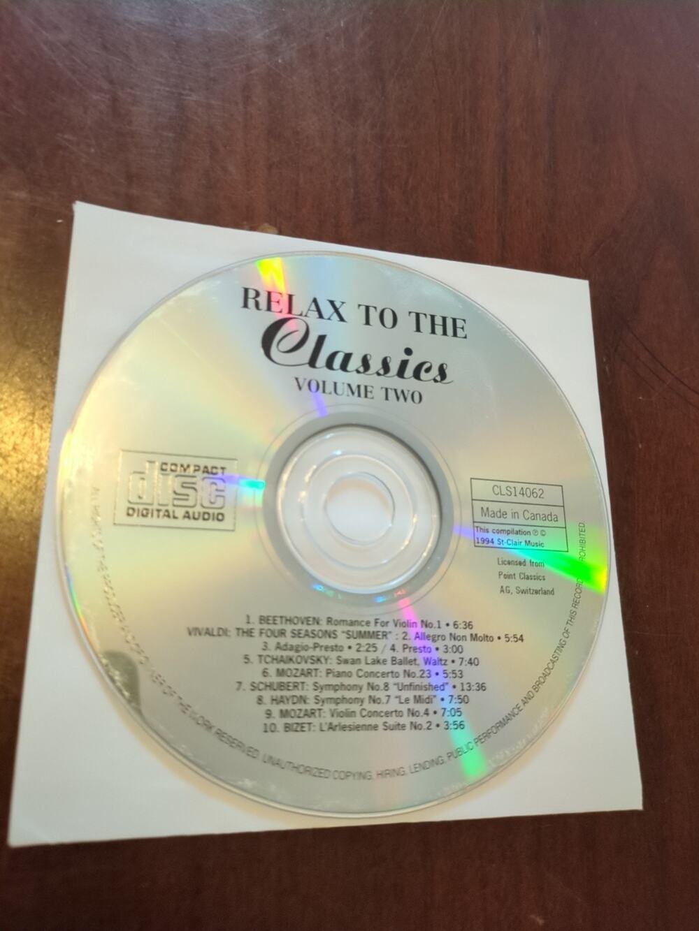 Relax to the Classics, Volume 2 cd disc only